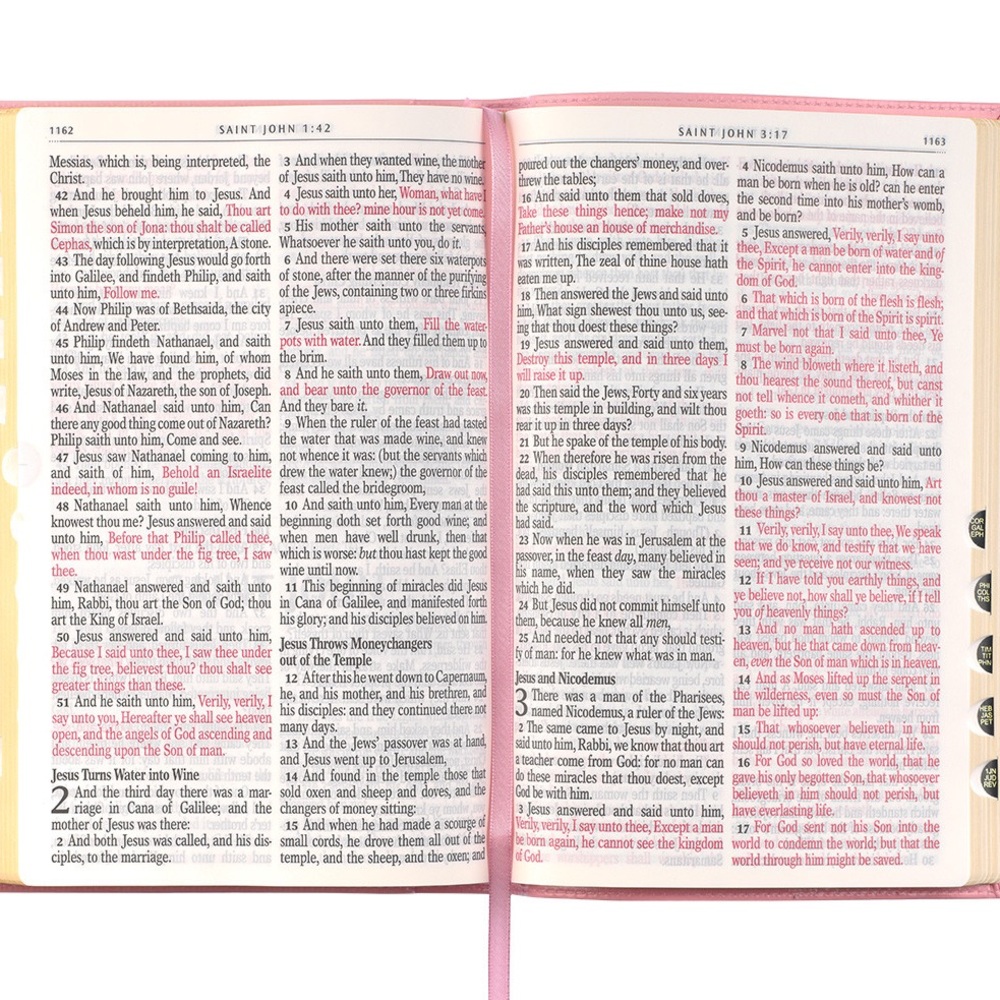 Pink Faux Leather Giant Print King James Version Holy Bible - Picture 3 of 4